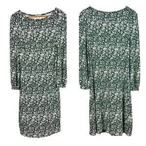 BODEN Women's‎ 8 Green White Floral Boho Cottagecore Romantic Career Date Dress